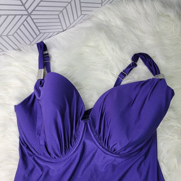 Panache Purple Tankini Top Sz 32G UK - Picture 4 of 11